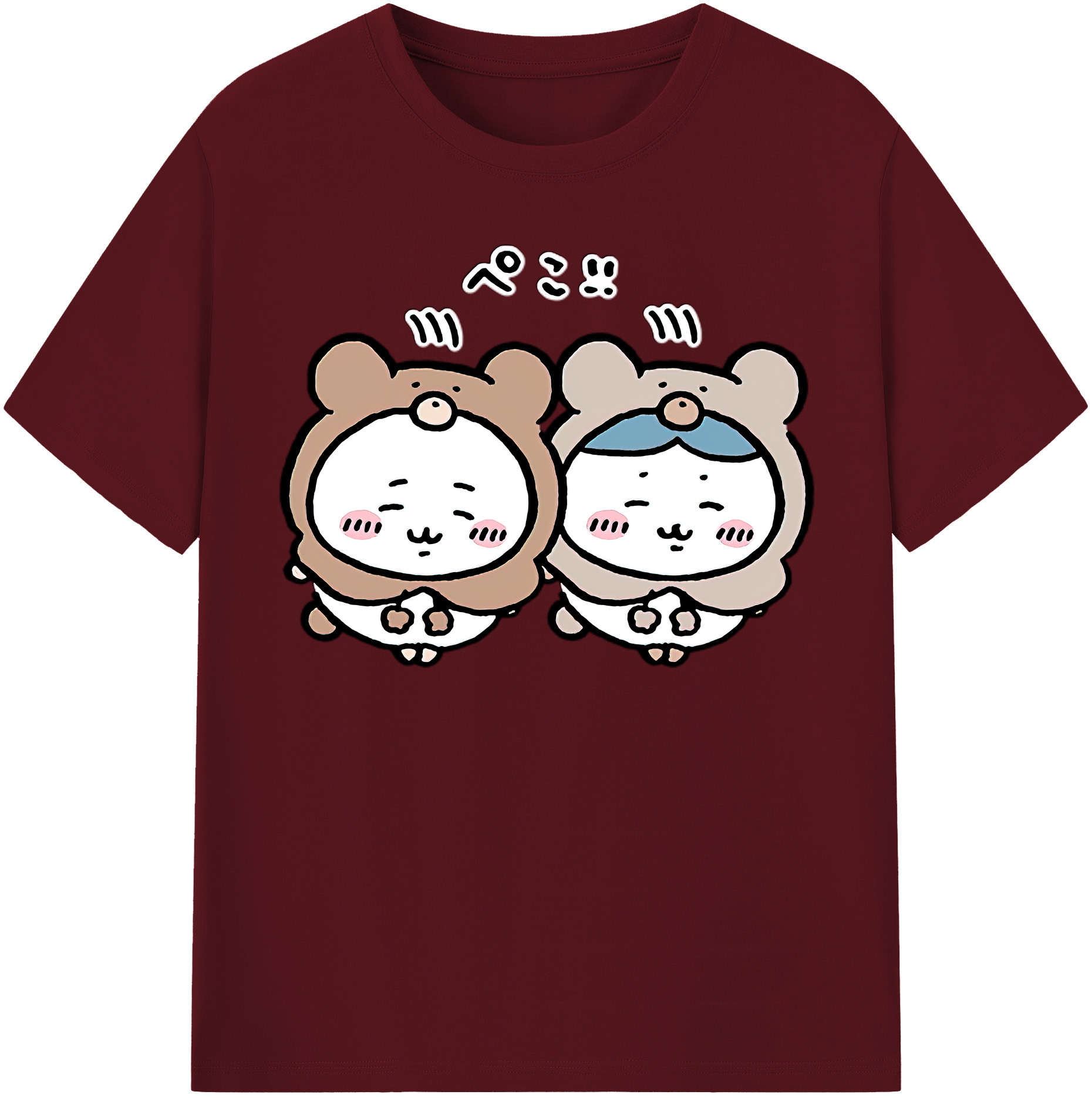 （画像用） ちいかわ ハチワレ Chii-kawa hachiware 綿100％半袖Tシャツ（フロントプリント）